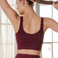 V Neck Yoga Top Cassis