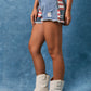 Lia Flag Denim Shorts