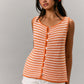 Linda Orange Stripe Top