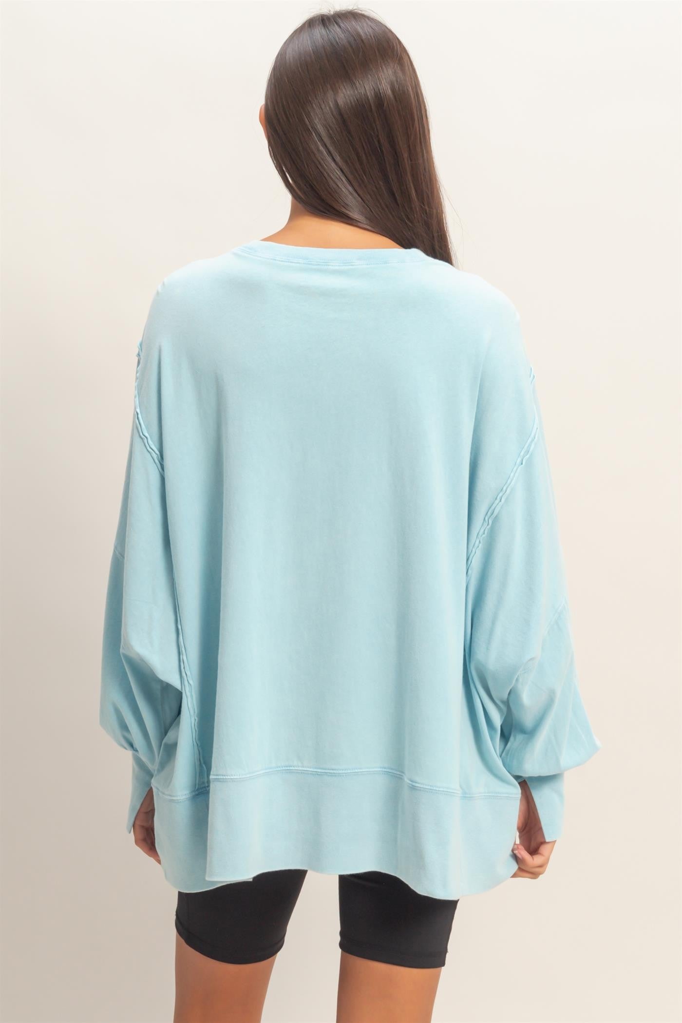 Hannah Oversized Long Sleeve Blue