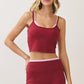 Contrast Layered Active Crop Tank Burgundy