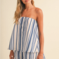 Kaia Striped Strapless Set