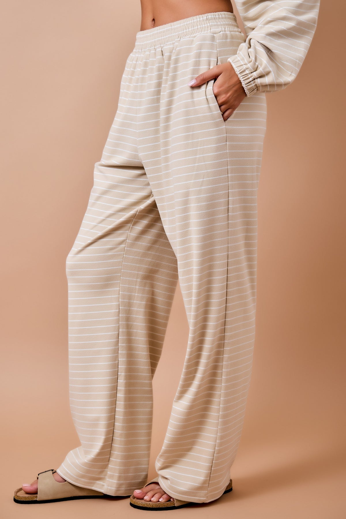 Daphne Tan Striped Pants