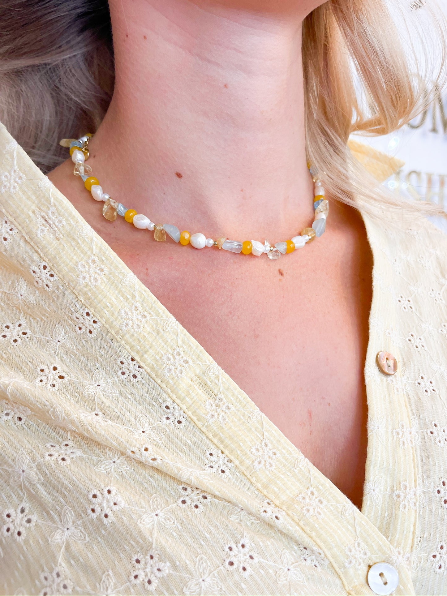 So happy gemstone necklace