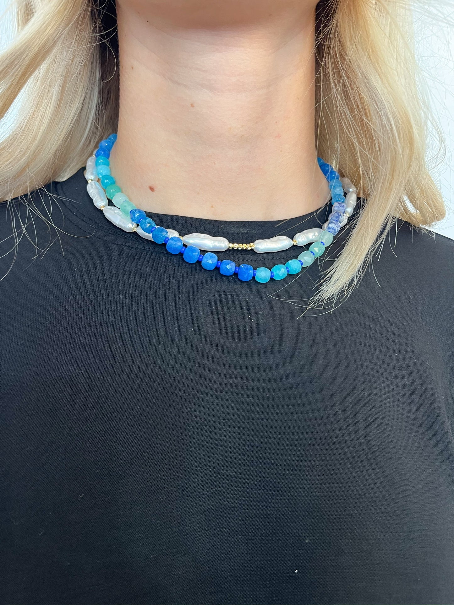 Blue gemstone necklace