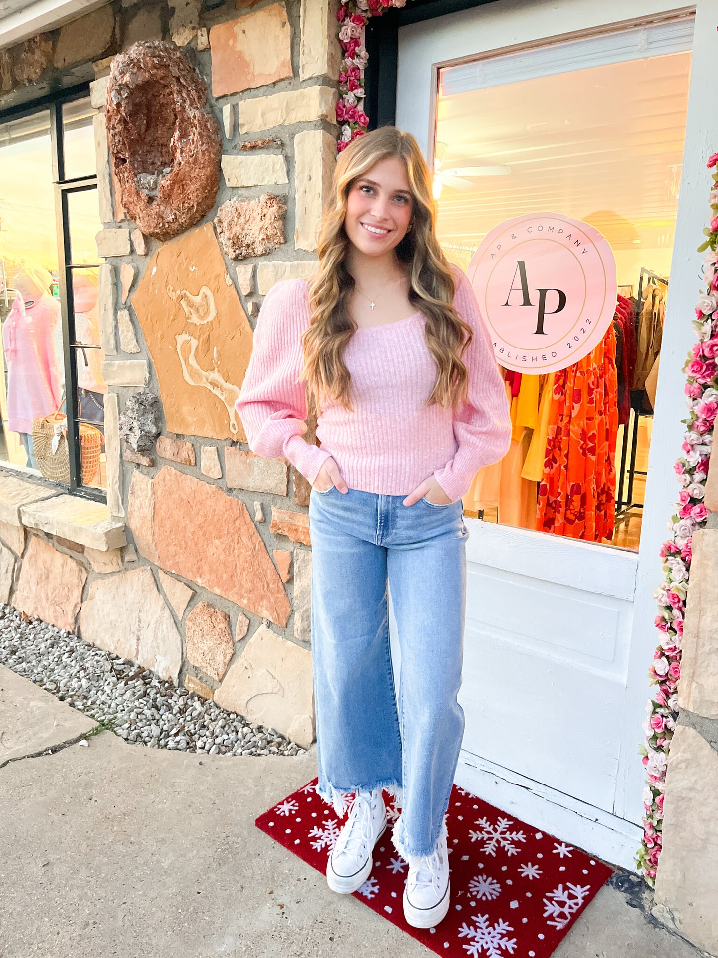 Dana Pink Sequin Sweater