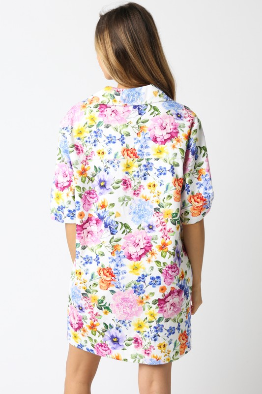 Odette white multi dress
